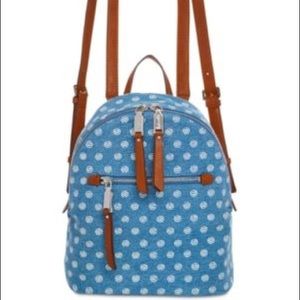 $88 (New) SPLENDID park city backpack denim w dots print